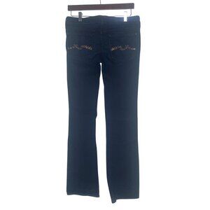 7 For All Mankind Bootcut Jeans Womens Size 29 Dark Wash Embroidered Leopard Pri
